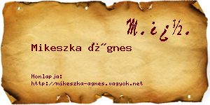 Mikeszka Ágnes névjegykártya